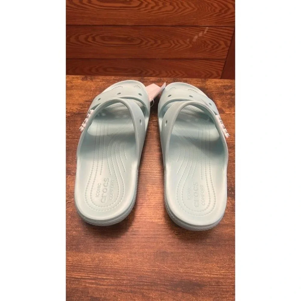 Crocs Classic Sandal Light Blue Mens 13 Two Strap Slide 206761-4SS New
